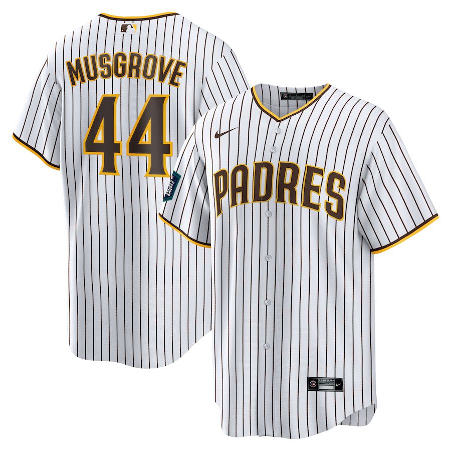 Men San Diego Padres #44 Joe Musgrove Nike White 2024 MLB World Tour Seoul Series Home Replica Player Jersey->san diego padres->MLB Jersey